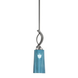 Cavella 1 Light Stem Hung Mini Pendant 16.75 Inch and 5 Inch Wide by Toltec - 3901-1675-5