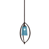 Marquise 1 Light Stem Hung Mini Pendant 15.5 and 7.25 Inch Wide by Toltec - 2401-26