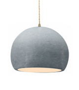 Radiance 1 Light Medium Globe Concrete Pendant by Justice Design - CER-6535-CONC