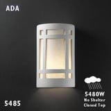 Ambiance Craftsman Window Open Top and Bottom Wall Sconce by Justice Design - CER-5485