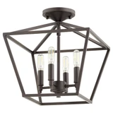 Gabriel 4 Light 13 Inch Wide Semi Flush Mount by Quorum - 304-13