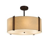Textile Reveal 3 Light Crem Large Pendant by Justice Design - FAB-9511-CREM