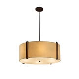 Textile Reveal 6 Light Crem Large Pendant by Justice Design - FAB-9512-CREM