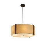 Textile Reveal 6 Light Crem Large Pendant by Justice Design - FAB-9512-CREM