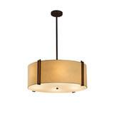 Textile Reveal 6 Light Crem Large Pendant by Justice Design - FAB-9512-CREM