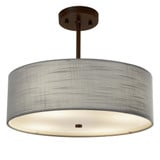 Textile Classic 3 Light Gray Large Pendant by Justice Design - FAB-9591-GRAY