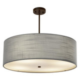Textile Classic 6 Light Gray Large Pendant by Justice Design - FAB-9592-GRAY