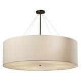 Textile Classic 8 Light Crem Oversized Drum Pendant by Justice Design - FAB-9597-CREM