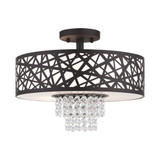 Allendale 3 Light 14.88 Inch Wide Semi Flush Mount by Livex - 4066T