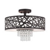 Allendale 3 Light 14.88 Inch Wide Semi Flush Mount by Livex - 4066T