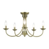 Estate 5 Light 24 Inch Wide Semi Flush Mount by Livex - 42684
