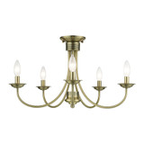 Estate 5 Light 24 Inch Wide Semi Flush Mount by Livex - 42684