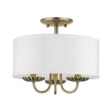 Brookdale 3 Light 13 Inch Wide Semi Flush Mount by Livex - 42987
