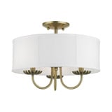 Brookdale 3 Light 16 Inch Wide Semi Flush Mount by Livex - 42989