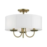 Brookdale 3 Light 16 Inch Wide Semi Flush Mount by Livex - 42989