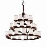 Textile Dakota 36 Light Oversized 3 Tier Chandelier by Justice Design - FAB-8712-10-WHTE