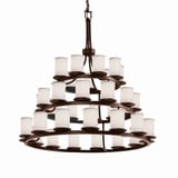 Textile Dakota 36 Light Oversized 3 Tier Chandelier by Justice Design - FAB-8712-10-WHTE