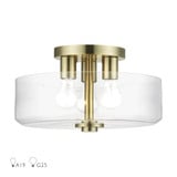 Whitworth 3 Light 14.5 Inch Wide Semi Flush Mount by Livex - 46123