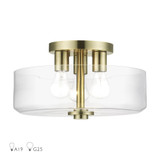 Whitworth 3 Light 14.5 Inch Wide Semi Flush Mount by Livex - 46123
