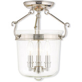 Rockford 3 Light 12 Inch Wide Semi Flush Mount by Livex - 50483