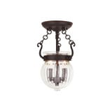 Everett 2 Light 8.5 Inch Wide Semi Flush Mount by Livex - 50502