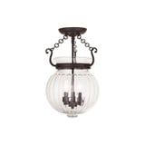 Everett 3 Light 12 Inch Wide Semi Flush Mount by Livex - 50504