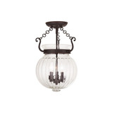 Everett 3 Light 12 Inch Wide Semi Flush Mount by Livex - 50504