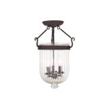 Coventry 3 Light 12 Inch Wide Semi Flush Mount by Livex - 50516