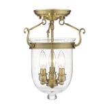 Jefferson 3 Light 10 Inch Wide Traditional Flush Mount by Livex - 5081