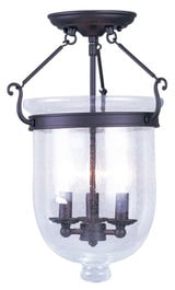 Jefferson 3 Light 12 Inch Wide Flush Mount by Livex 5082 - 5082