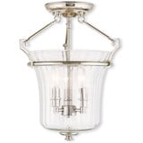 Cortland 3 Light 13 Inch Wide Semi Flush Mount by Livex - 50923