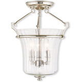 Cortland 3 Light 13 Inch Wide Semi Flush Mount by Livex - 50923