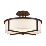 Wesley 3 Light 16 Inch Wide Semi Flush Mount by Livex - 51074