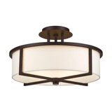 Wesley 3 Light 16 Inch Wide Semi Flush Mount by Livex - 51074
