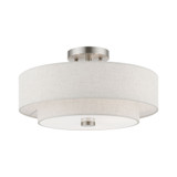 Meridian 3 Light 15 Inch Wide Semi Flush Mount by Livex - 51084