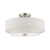 Meridian 3 Light 15 Inch Wide Semi Flush Mount by Livex - 51084