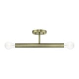 Copenhagen 2 Light 17 Inch Length Modern Semi Flush Mount by Livex - 51139