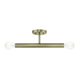 Copenhagen 2 Light 17 Inch Length Modern Semi Flush Mount by Livex - 51139