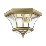 Monterey/Georgetown 3 Light 12.5 Inch Wide Outdoor Flush Mount by Livex - 7053