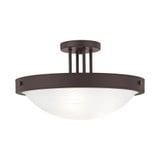 New Brighton 3 Light 16.5 Inch Wide Semi Flush Mount by Livex - 73956
