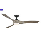 Willow 3 Blade Smart Ceiling Fan with Light 60 Inch Wide by Wind River Fans - WR1801