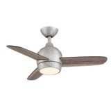 The Mini 3 Blade Ceiling Fan with Light Kit 36 Inch Wide by Wind River Fans - WR2008