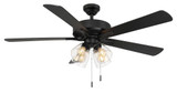 Pecos 5 Blade Ceiling Fan with Light Kit 52 Inch Wide by Wind River Fans - WR2024