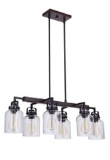 Foxwood 6 Light Mini Linear Island Pendant by Craftmade - 53676