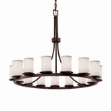 Textile Dakota 15 Light Oversized Chandelier by Justice Design - FAB-8715-10-WHTE
