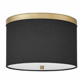 Frederica 2 Light 12 Inch Wide Black Shade Flush Mount by Dainolite - FRD-122FH-BK