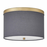 Frederica 2 Light 12 Inch Wide Grey Shade Flush Mount by Dainolite - FRD-122FH-GRY