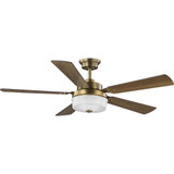 Tempt Wide Ceiling Fan 1 Light Handheld Remote 52 Inch wide by Progress - P2578