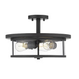 Savannah 3 Light 15.75 Inch Wide Semi Flush Mount by Z-Lite - 462SF16-BRZE