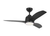 Avila Coastal 3 Blade Ceiling Fan with Light Kit 44 Inches Wide by VC Fan - 3AVLCR44